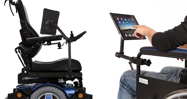 wheelchair clamp mounts and wheelchair rail mounts