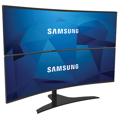 Dual Vertical Widescreen Mount for Samsung 43 and 49 Inch Widescreen Curved Monitors